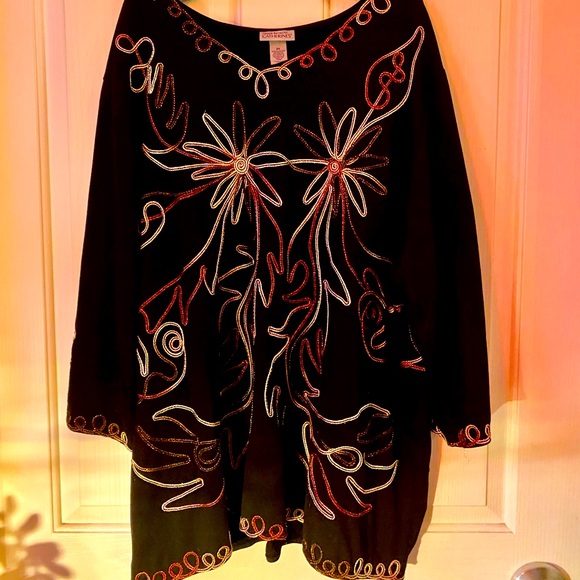 Plus Size A Line MIDI Dress with beautiful decoration. - Picture 1 of 6